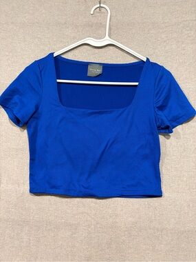 Olivia Rae Cobalt Blue Square-Neck Crop Top